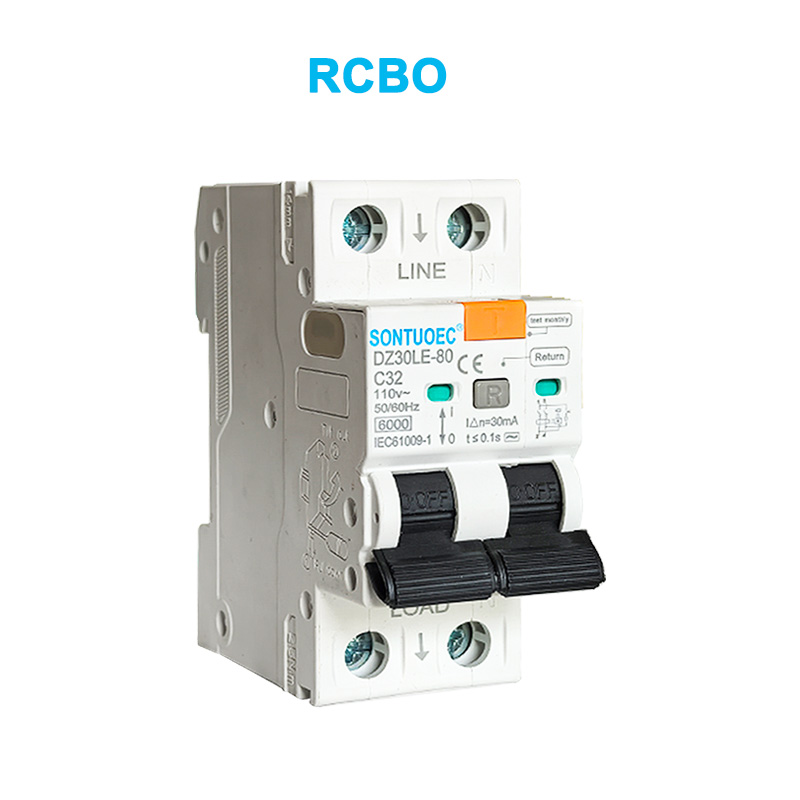 2П за истекување на струјно коло 6Ka IEC61009.1 Стандарден квалитет RCBO